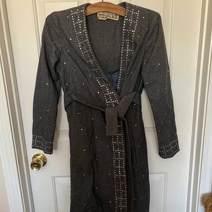 Dressy Vintage Rhinestones Coat by Malcolm Charles
